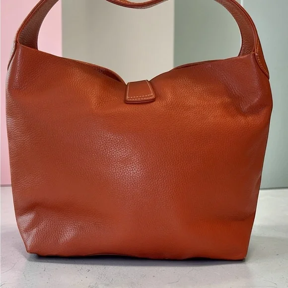 Dooney & Bourke Pebble Leather Florentine Logo Lock Shoulder Bag Rust Color - Picture 2 of 16